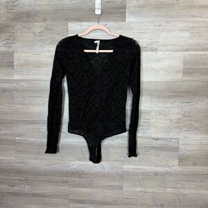 Intimately Free People Black Lace Bodysuit